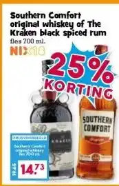 Boon`s Markt Southern Comfort original whiskey of The Kraken black spiced rum aanbieding