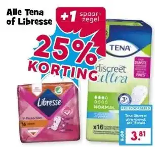 Boon`s Markt Alle Tena of Libresse aanbieding