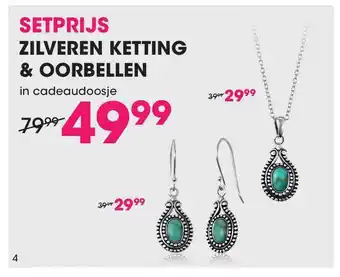 Lucardi Setprijs zilveren ketting & oorbellen in cadeaudoosje aanbieding