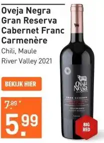 Gall & Gall Oveja Negra Gran Reserva Cabernet Franc Carmenère 75CL aanbieding