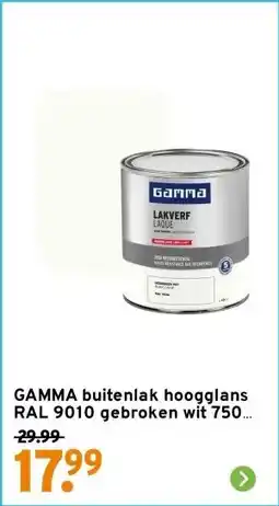 GAMMA GAMMA buitenlak hoogglans RAL 9010 gebroken wit 750 ml aanbieding