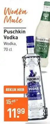 Gall & Gall Puschkin Vodka 70CL aanbieding