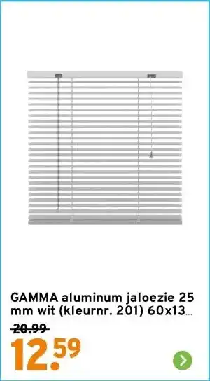 GAMMA GAMMA aluminum jaloezie 25 mm wit (kleurnr. 201) 60x130 cm (bxh) aanbieding