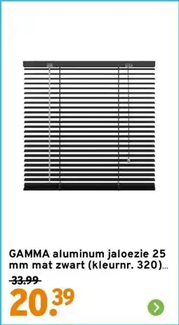 GAMMA GAMMA aluminum jaloezie 25 mm mat zwart (kleurnr. 320) 60x180 cm (bxh) aanbieding