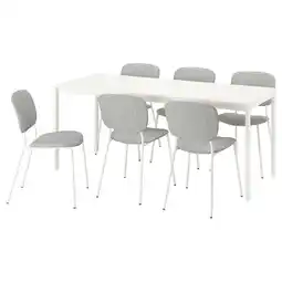 IKEA Ikea vihals witte rechthoekige uitschuifbare eettafel met 4 grijze stoelen aanbieding