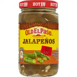 Jumbo Old El Paso Sliced Jalapeños Hot 215g aanbieding