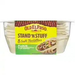 Jumbo Old El Paso Stand'n Stuff Zachte Tarwe Tortillabakjes 8 Stuks aanbieding