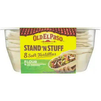 Jumbo Old El Paso Stand'n Stuff Zachte Tarwe Tortillabakjes 8 Stuks aanbieding