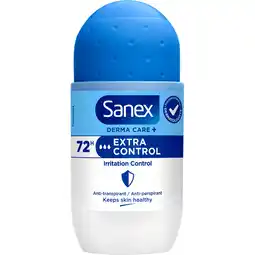 Jumbo Sanex Derma Care+ Deodorant Extra Control 53 ML aanbieding