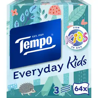 Jumbo Tempo Everyday Kids Cube 3laag 64 Tissues aanbieding