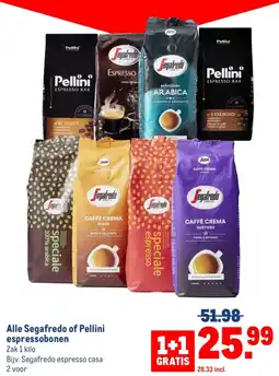 Makro Alle Segafredo of Pellini espressobonen aanbieding