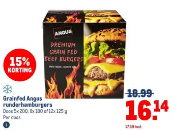 Makro Grainfed Angus runderhamburgers aanbieding