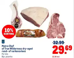 Makro Metro Chef of True Wilderness dry aged rund of varkensvlees aanbieding