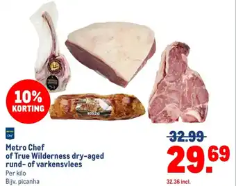 Makro Metro Chef of True Wilderness dry aged rund of varkensvlees aanbieding