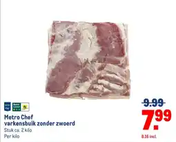 Makro Metro Chef varkensbuik zonder zwoerd aanbieding