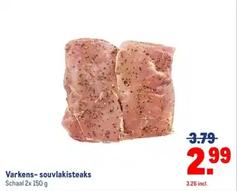 Makro Varkens-souvlakisteaks aanbieding