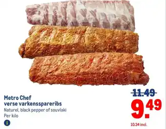 Makro Metro Chef verse varkensspareribs aanbieding
