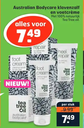 Trekpleister Australian bodycare klovenzalf en voetcrème aanbieding