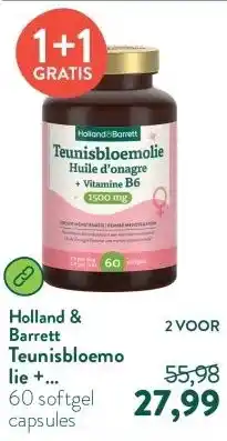 Holland & Barrett Teunisbloemolie + Vitamine B6 1500mg - 60 softgels aanbieding