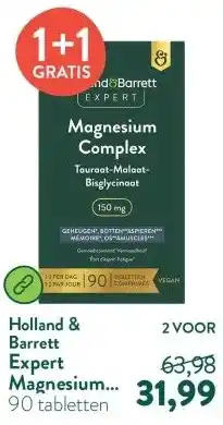 Holland & Barrett Expert Magnesium Complex Tauraat-Malaat-Bisglycinaat 150mg aanbieding