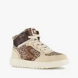 Scapino Blue Box hoge meisjes sneakers met panterprint details beige aanbieding