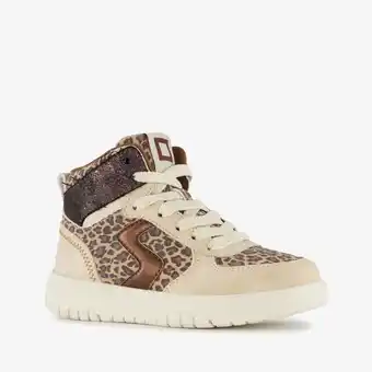 Scapino Blue Box hoge meisjes sneakers met panterprint details beige aanbieding