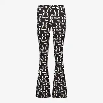 Scapino TwoDay dames flared broek met print zwart wit aanbieding