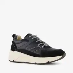 Scapino Hush Puppies leren dames sneakers zwart aanbieding