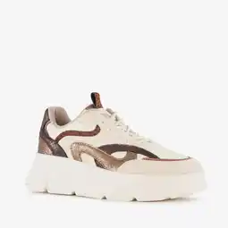 Scapino Blue Box dames dad sneakers met dierenprint beige aanbieding