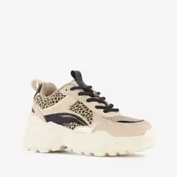 Scapino Blue Box meisjes dad sneakers met panterprint details beige aanbieding