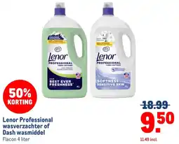 Makro Lenor Professional wasverzachter of Dash wasmiddel aanbieding