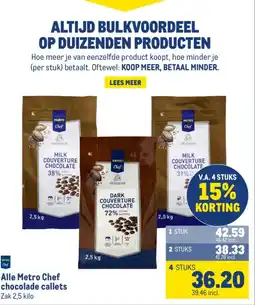 Makro Alle Metro Chef chocolade callets aanbieding
