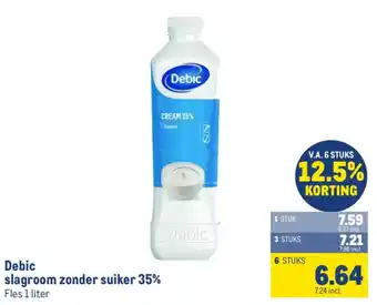 Makro Debic slagroom zonder suiker 35% aanbieding