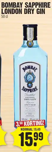 Super Dirck 3 Bombay sapphire london dry gin aanbieding