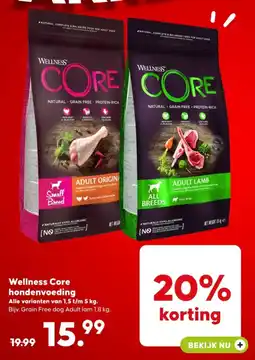 Pets Place Wellness Core hondenvoeding aanbieding