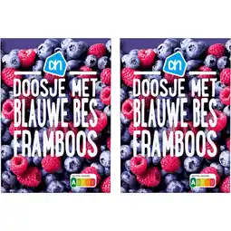 Albert Heijn AH Doosje met blauwe bes framboos 2-pack aanbieding