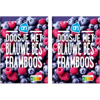 Albert Heijn AH Doosje met blauwe bes framboos 2-pack aanbieding