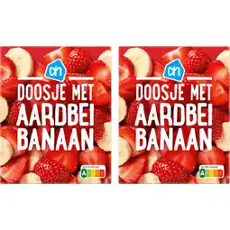 Albert Heijn AH Doosje met aardbei banaan 2-pack aanbieding