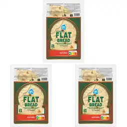 Albert Heijn AH Gevouwen flatbread naturel 3-pack aanbieding