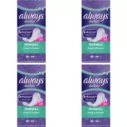 Albert Heijn Always Dailies Fresh Normal 4-pack aanbieding