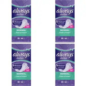 Albert Heijn Always Dailies Fresh Normal 4-pack aanbieding