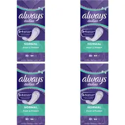 Albert Heijn Always Dailies Fresh Normal 0% 4-pack aanbieding