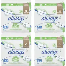 Albert Heijn Always Maandverband Cotton Night 4-pack aanbieding