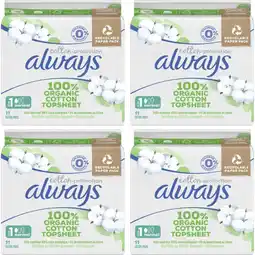 Albert Heijn Always Maandverband Cotton Normal 4-pack aanbieding
