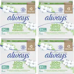 Albert Heijn Always Maandverband Cotton Normal 4-pack aanbieding