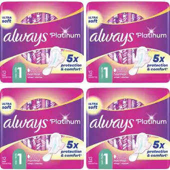 Albert Heijn Always Maandverband Platinum 4-pack aanbieding