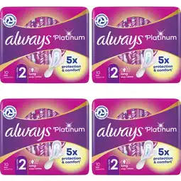 Albert Heijn Always Maandverband Platinum Long 4-pack aanbieding