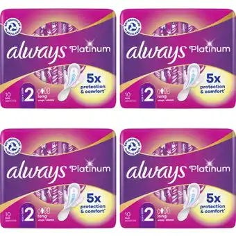 Albert Heijn Always Maandverband Platinum Long 4-pack aanbieding