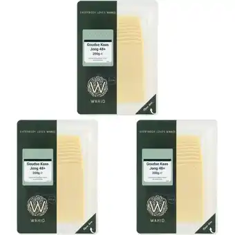 Albert Heijn Wahid Goudse kaas jong 48+ plakken 3-pack aanbieding