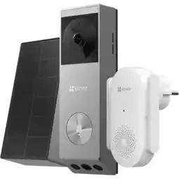 MediaMarkt Ezviz Bundle Ep3x Pro + Ch1 Slimme Deurbel Zilver aanbieding